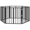 vidaXL Cancello per cani 6 pcs Nero 60 x 60 cm Acciaio zincato