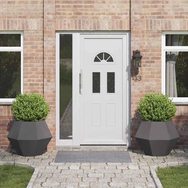 vidaXL Fioriera 2 pcs Nero 75 x 75 x 60 cm Acciaio