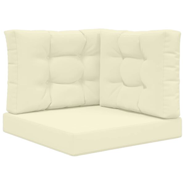 vidaXL Cuscino per divano da esterno 3 pcs Crema Poliestere