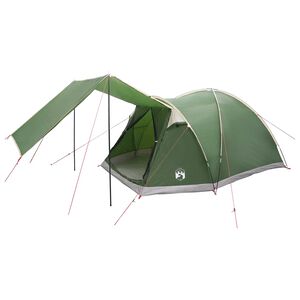 vidaXL Tenda Capanna con tetto Verde 4 persone Poliestere e Acciaio