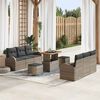 vidaXL Set Divano da Giardino con cuscino 9 pcs Grigio Poly Rattan