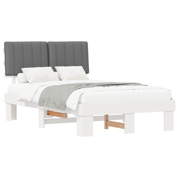 vidaXL Letto con Testiera Rivestita Grigio chiaro 120 x 190 cm