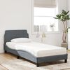 vidaXL Letto con Materasso Dover Grigio Scuro 90x190 cm in Velluto