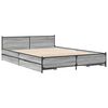 vidaXL Giroletto Cassetti Grigio Sonoma 120x200 cm Legno Multistrato