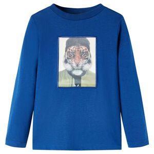 vidaXL Maglietta da Bambino a Maniche Lunghe Blu Scuro 128