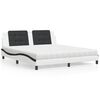vidaXL Letto con Materasso Zadar Bianco e Nero 180x200cm Similpelle