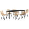 vidaXL Set da Pranzo per Giardino 7 pz Marrone
