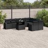 vidaXL Set Divani da Giardino 10pz con Cuscini in Polyrattan Nero