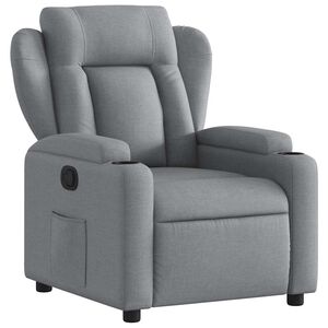 vidaXL Poltrona Reclinabile in Tessuto Grigio Chiaro