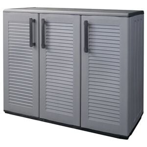 vidaXL Armadio da Giardino Grigio e Nero 102x37x84 cm in PP