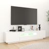 vidaXL Mobile Porta TV con Luci LED Bianco 180x35x40 cm