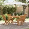 vidaXL Set da Pranzo per Giardino 5 pcs Marrone Legno massello di teak