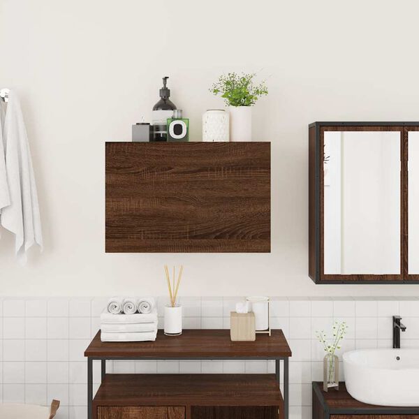 vidaXL Armadietto Bagno Rovere Marrone 60x25x40cm in Legno Multistrato