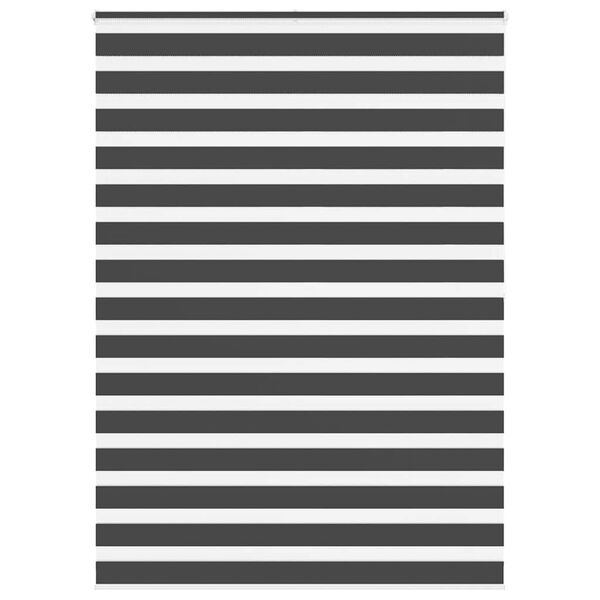 vidaXL Tenda a Rullo Zebra Nero Larghezza Tessuto 155,9 cm Poliestere