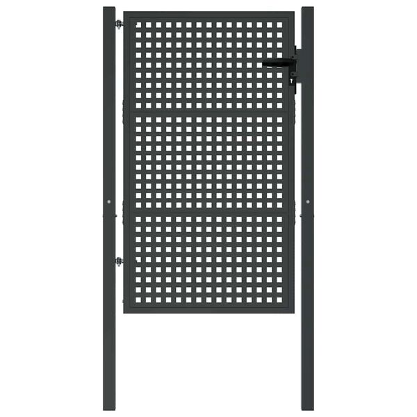 vidaXL Cancello da Giardino Antracite 100x150 cm in Acciaio