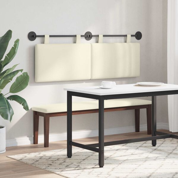 vidaXL Testata appesa Crema 150 x 55 x 5 cm Tessuto in Cords