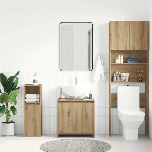 vidaXL Mobile Lavabo Bagno Rovere Artigianale Legno Multistrato