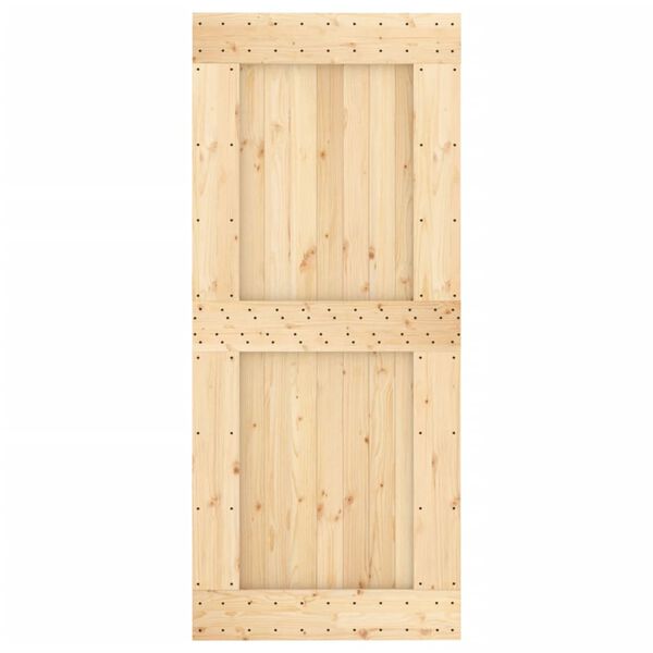 vidaXL Porta Scorrevole con Set Hardware 90x210 cm Legno Massello Pino