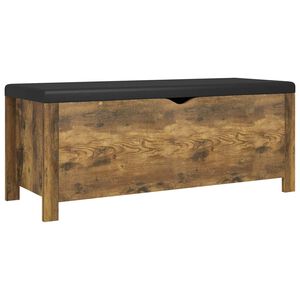 vidaXL Contenitore con Cuscino Rovere Fumo 105x40x45cm Multistrato