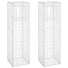 vidaXL Cesti a Gabbione a Torre 2 pz 50x50x180 cm in Ferro
