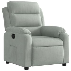 vidaXL Poltrona Reclinabile Grigio Chiaro in Velluto