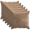 vidaXL Federa 6 pz HOUTEN Marrone 65 x 65 cm Tessuto Chenille