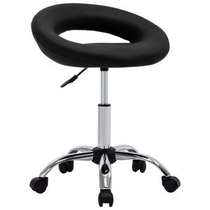vidaXL Sedia da Lavoro con Ruote Nera in Similpelle