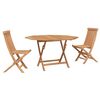 vidaXL Set Bistro da Giardino 3 pcs Marrone Legno Teak Massello