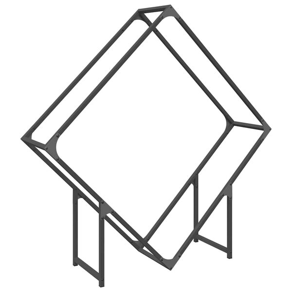 vidaXL Rastrelliera per Legna da Ardere Nera 100x25x100 cm