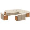 vidaXL Set Divano da Giardino 13 pz con Cuscini Beige in Polyrattan