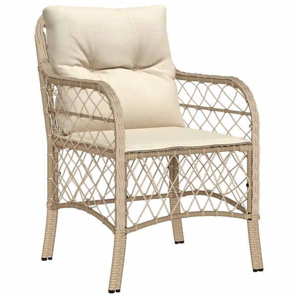 vidaXL Set da Pranzo da Giardino 9 pz con Cuscini Beige in Polyrattan