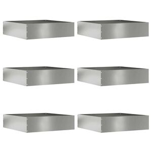 vidaXL Bordura per Prato 6 pcs Argento 50 x 50 x 13 cm Acciaio zincato