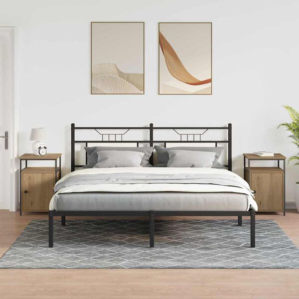 vidaXL Armadio da Notte rovere artigianale Legno multistrato