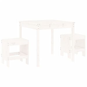 vidaXL Set da Bistrot da Giardino 3pz Bianco in Legno Massello di Pino