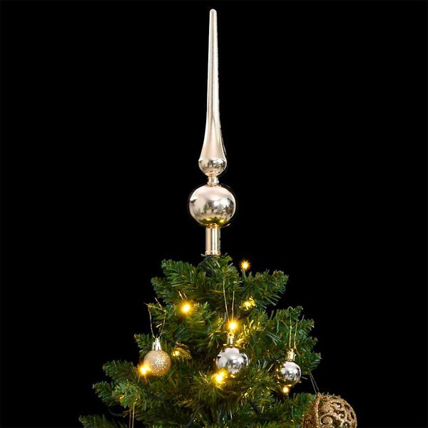 vidaXL Albero Natale Incernierato con 150 LED e Palline 120 cm