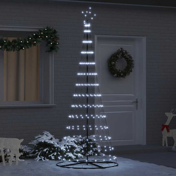 vidaXL Albero di Natale LED con 295 LED Bianco freddo 250 cm Metallo