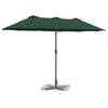 vidaXL Ombrello da giardino Verde 370 x 197 x 239 cm