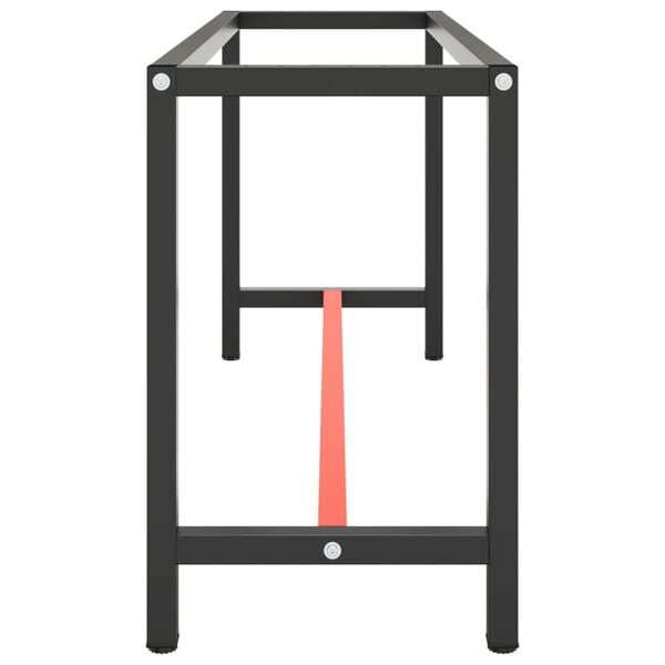 vidaXL Telaio Banco da Lavoro Nero e Rosso Opaco 170x50x79 cm Metallo