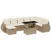 vidaXL Set Divano da Giardino 9 pz con Cuscini Beige in Polyrattan