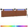 vidaXL Testiera sospesa Con luce LED Marrone PU Antico