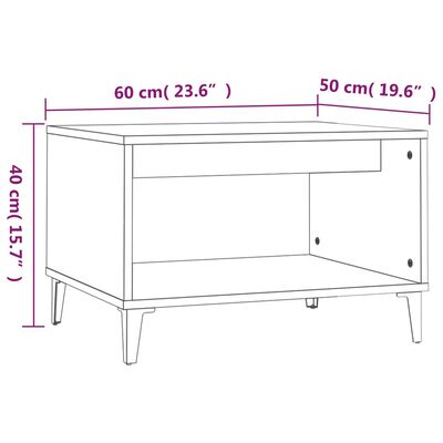 vidaXL Tavolino da Salotto Nero 60x50x40 cm in Legno Multistrato