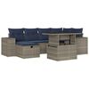 vidaXL Set Divani da Giardino 7 pz con Cuscini Grigio in Polyrattan