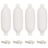 vidaXL Paraurti per Gommone 4 pz Bianchi &Oslash; 16x58 cm in PVC