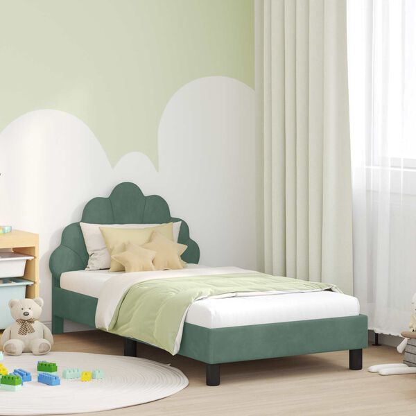 vidaXL Struttura letto bambini con testata Verde Mare 80 x 160 cm