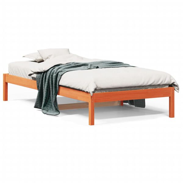 vidaXL Dormeuse senza Materasso Marrone Cera 90x200 cm Legno di Pino