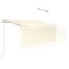vidaXL Tenda Automatica con Parasole LED e Sensore Vento 3x2,5m Crema