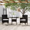 vidaXL Set da Pranzo per Giardino 3 pz in Polyrattan Nero