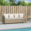vidaXL Lettino Prendisole con Cuscini Beige&nbsp;in Polyrattan