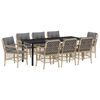 vidaXL Set da Pranzo per Giardino con cuscino 9 pcs Beige polyrattan