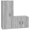 vidaXL Set Mobili Porta TV 2 pz Grigio Sonoma in Legno Multistrato